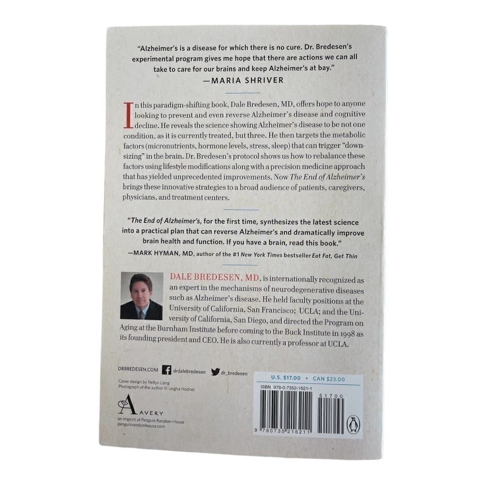 The End of Alzheimers book, Dale E Bredesen, Preventing Reversing Cognitive - Picture 2 of 4